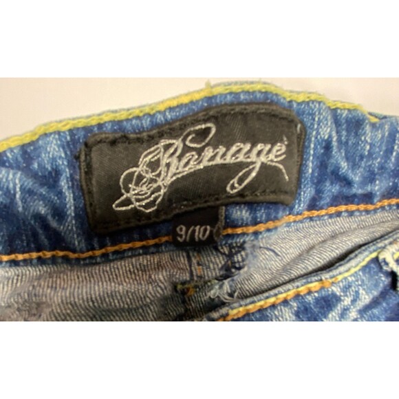 Y2K Vintage Bonage Juniors Women 9/10 Rainbow Embroidered Jeans Blue Low Rise - Picture 16 of 16